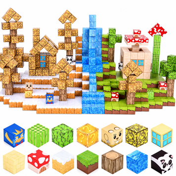 Магнітний конструктор Minecraft Лісовий Біом з Водоспадом 100 деталей &mdash; ПОРИНЬ У СВІТ МАЙНКРАФТ BT113 фото